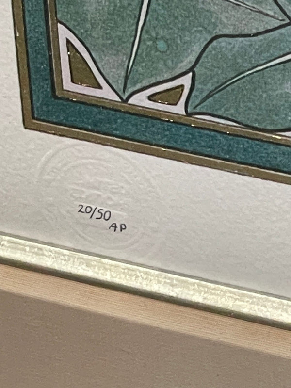 Set of Two Mucha Foundation Art Nouveau Prints "Ivy" and "Laurel" AP 20/50.