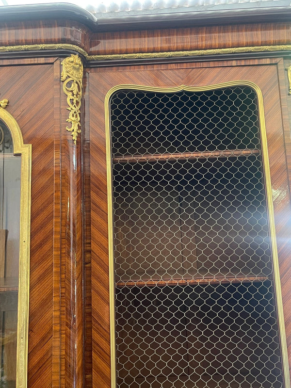 Signed Paul Sormani Bronze-Mounted Three-Door Cabinet / Vitrine, France, 19th C.