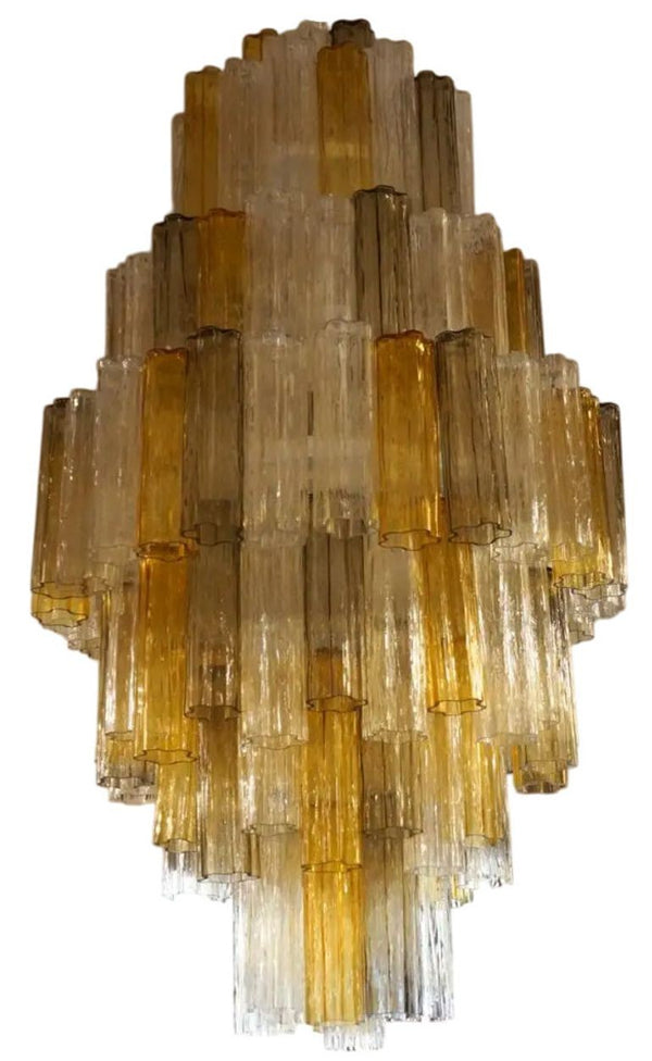 Murano "Tubi Tronchi" Glass Chandelier, Attributed to Toni Zuccheri for Venini.