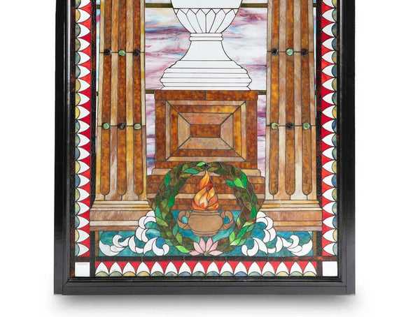 Late 19th Century American Victorian Leaded Glass Window 'Tiffany Quality'