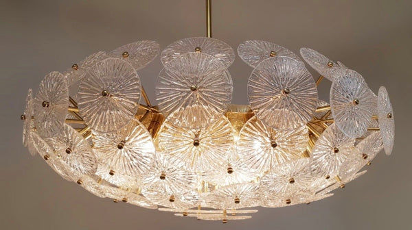 Oversized Pair of Italian Loto Chandeliers,1970's.