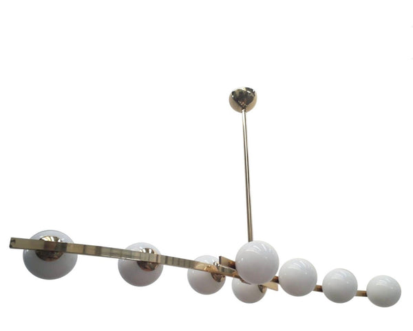 Pair of Cresta Chandeliers in the style of Arredoluce. Italy, 1970's.