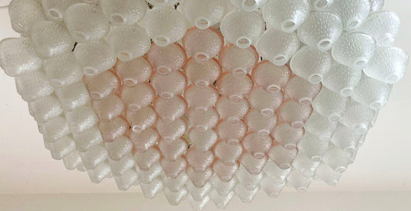 Lovely Vintage Murano Glass Flush Mount / Made in Italy, 1960's.