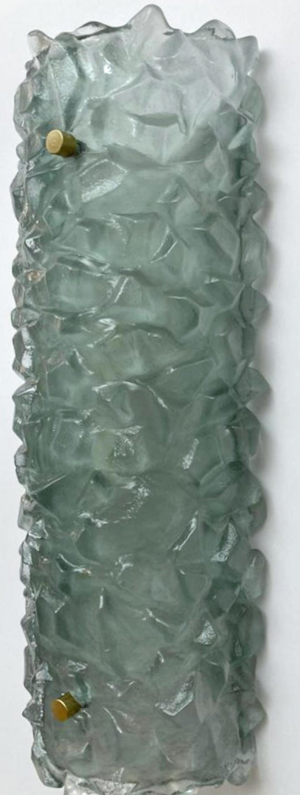 Set of Four Modern Textured Light Green Murano Sconces. Italy, 1980's.