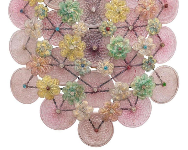 Rare Large Multicolor Millefiori Sconce by Barovier e Toso. Italy, 1960's.