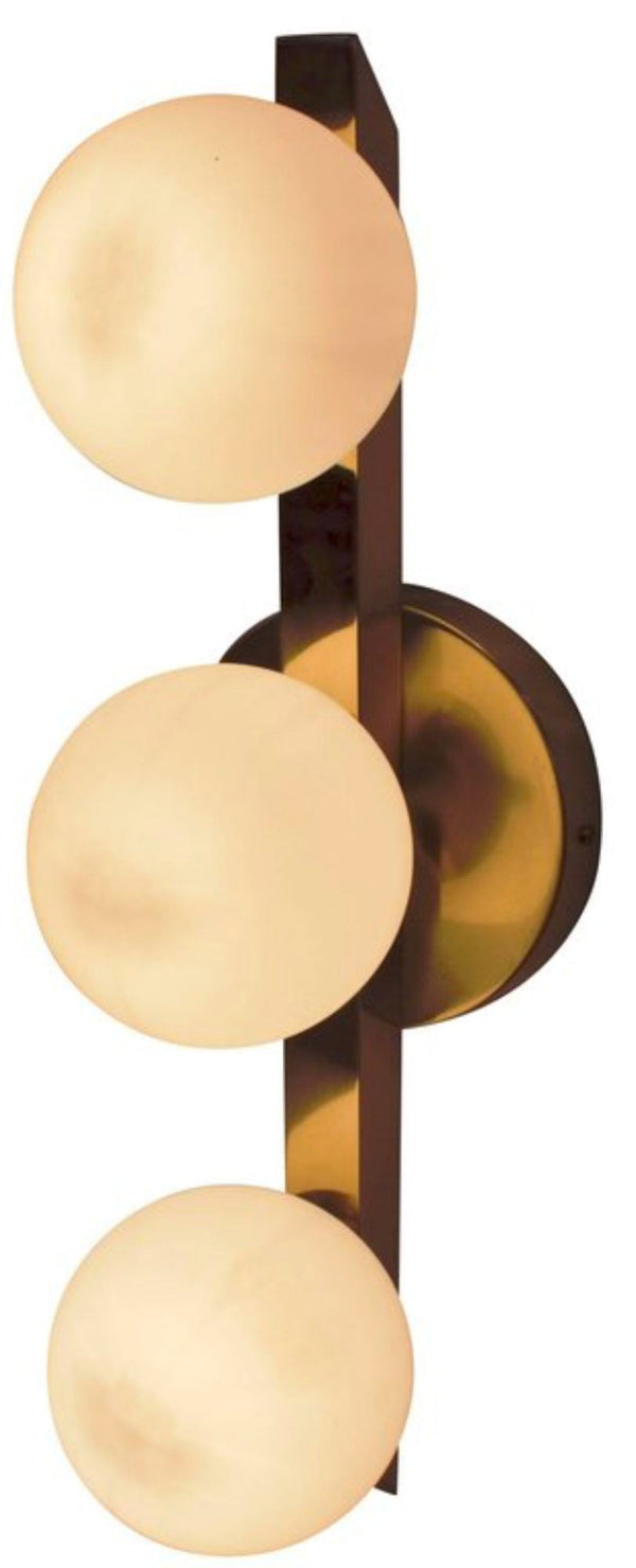 Set of Six Terzetto Sconces with Frosted White Murano Glass. Italy, 1970's.