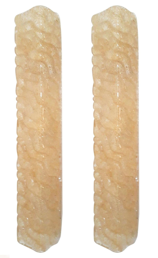 Set of Six Amber Murano Glass Canale Sconces by Barovier e Toso, Italy, 1950's.