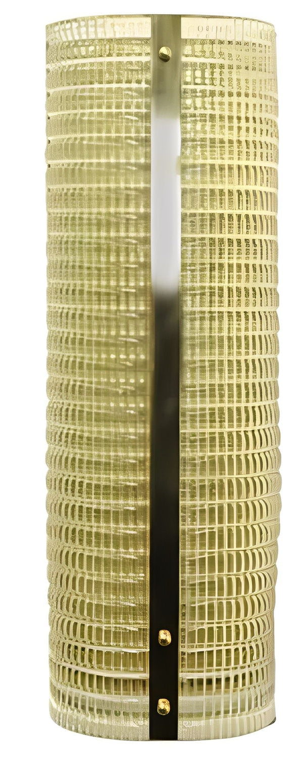 Set of Five Italian "Colonna" Murano Glass & Brass Sconces, 1970's.