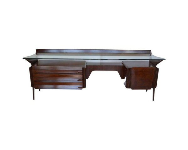Mid-Century Italian Walnut & Rosewood Vanity Console by Carlo De Carli. 1950's.