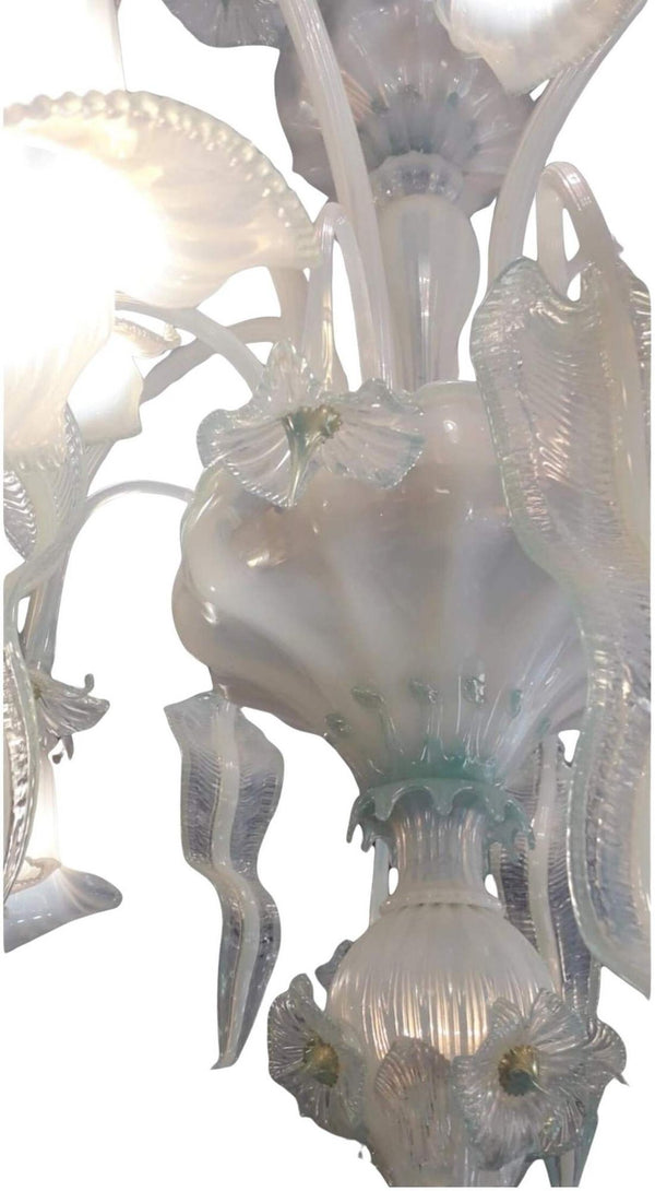 Venetian Opaline and Blue Chandelier by Galliano Ferro, 1950's.