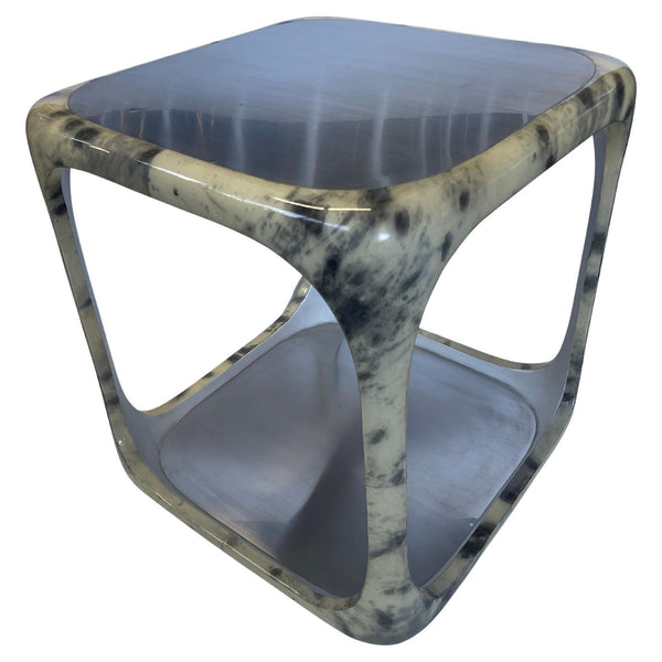 Chic Pair of Parchment Side Tables. Italy, 1970's.