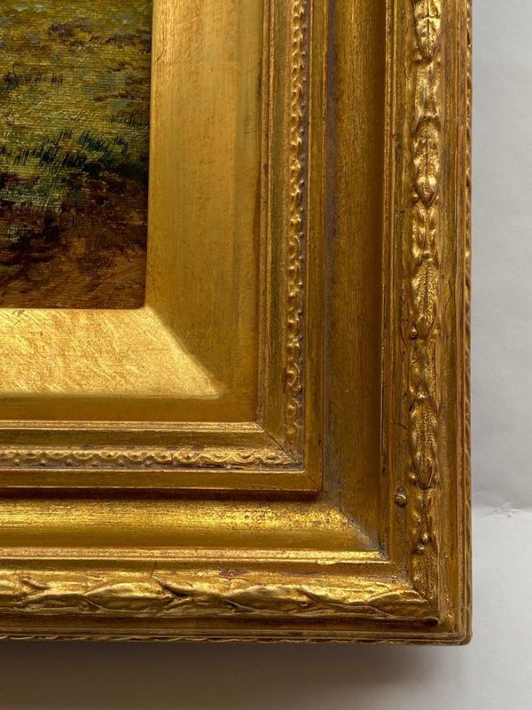 19th Century Pastoral Landscape Oil Painting by F. Allen