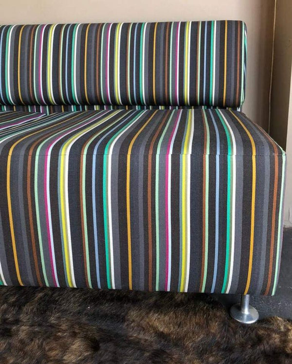 Modern Striped Low Back Sofa, U.S.A. 2005.
