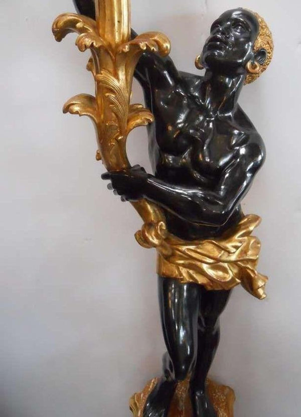 Early 20th Century Pair of Venetian Blackamoor Torcheres.