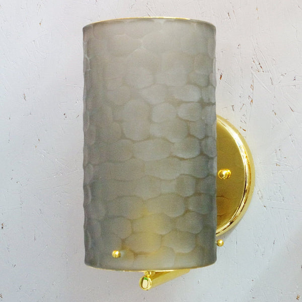 Set of Three Limited Edition Battuto Smoky Murano Glass Sconces. Italy, 1980's.