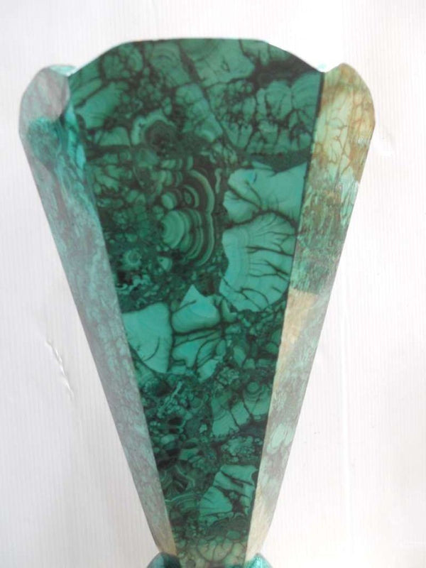 Impressive Set of 6 Malachite Vases, Congo, 1960's.