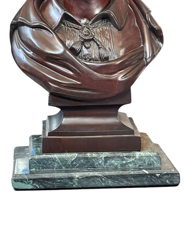 20th C. Victorian Mahogany Bust of William Shakespeare, U.S.A.