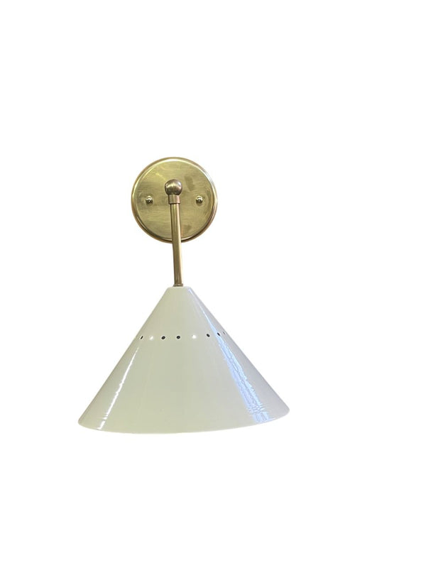 Pair Italian Sconces w Enameled Shades & Matching Pendant in Style of Stilnovo