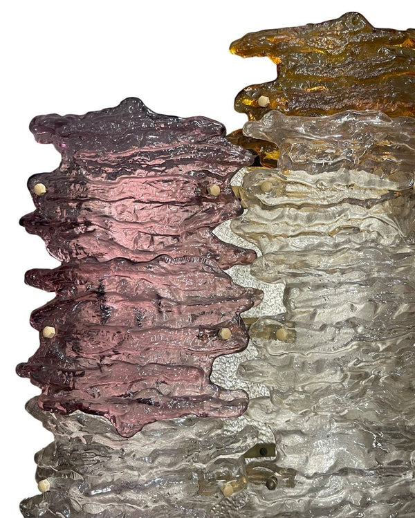 Rare Murano Glass Sconce or Flush Mount Designed by AV Mazzega. Italy, 1960's.