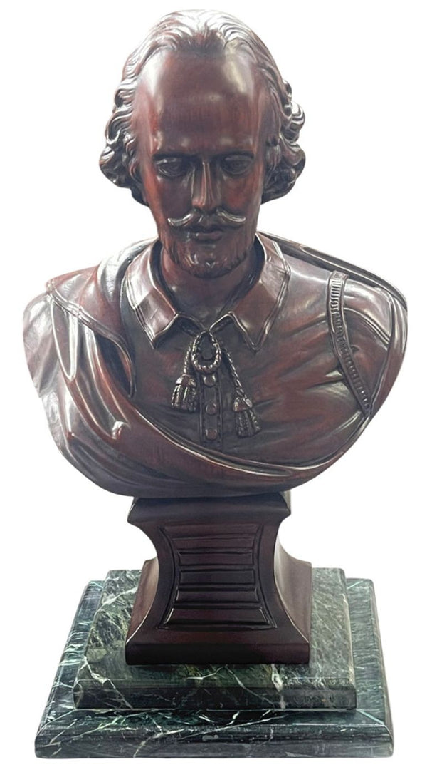 Set of Three 20th C. Mahogany Busts of Schiller, Shakespeare & Sir Walter Scott