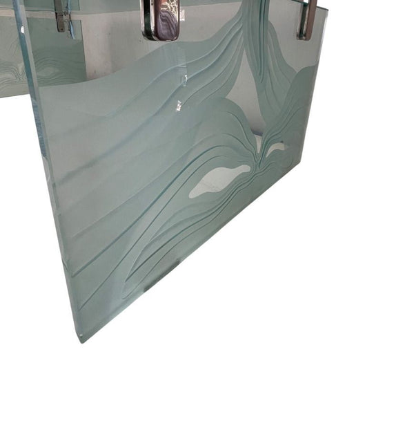 Etched Glass Coffee Table in the Style of Fontana Arte, Italy, 1960's.