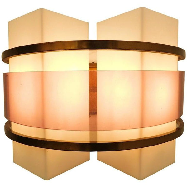 Rare Set of Three Sconces Designed by Oscar Torlasco for Stilux Milano. Italy.