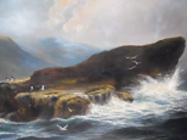 Astonishing Daniel Sherrin 19th Century Oil Painting of a Seascape