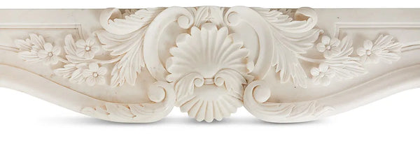 Carrara Marble Fireplace Mantel - Rococo Style – Italy, Late 19th Century.