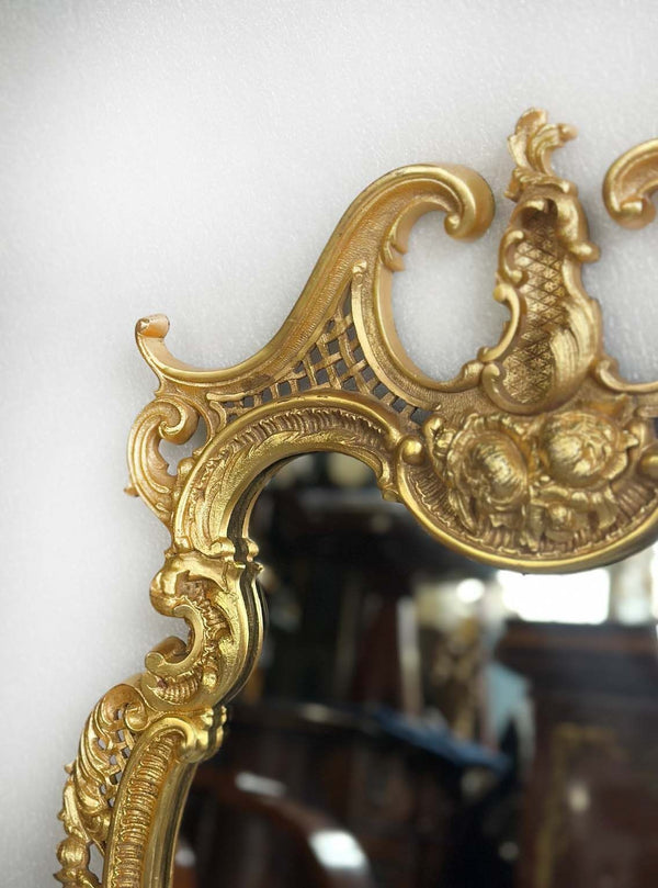 Pair of Early 20th Century Louis XV Style D'ore Bronze Mirrors
