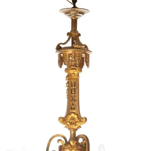Late 19th Century French Gilt Bronze Chandelier with Black Cherubs