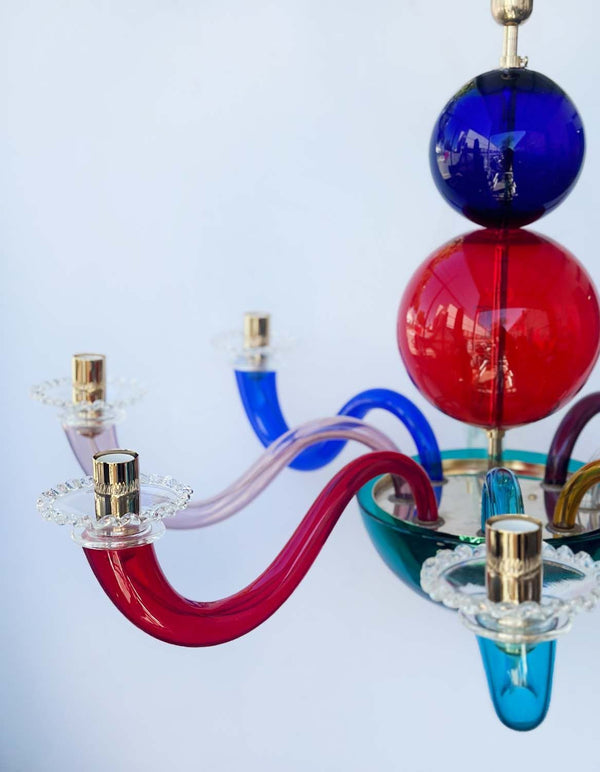 Modern Multicolor Murano Glass Chandelier by Gio Ponti for Venini, Italy, 2012.