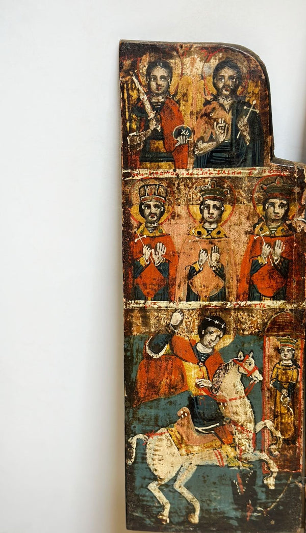 Triptych Russian Icon of Christ & The Virgin of the Unfading Roses, c. 1700's