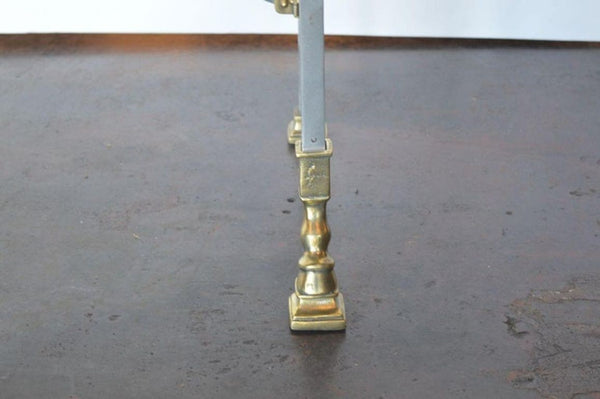 Neoclassical Revival Italian Bronze & Steel Console Table w Horse details. 1950s