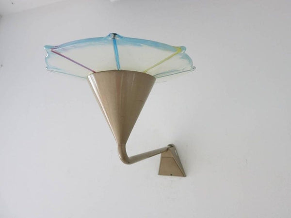 Set of Four Multicolor Murano Glass Wall Sconces by Leucos, Italy, 1970's.