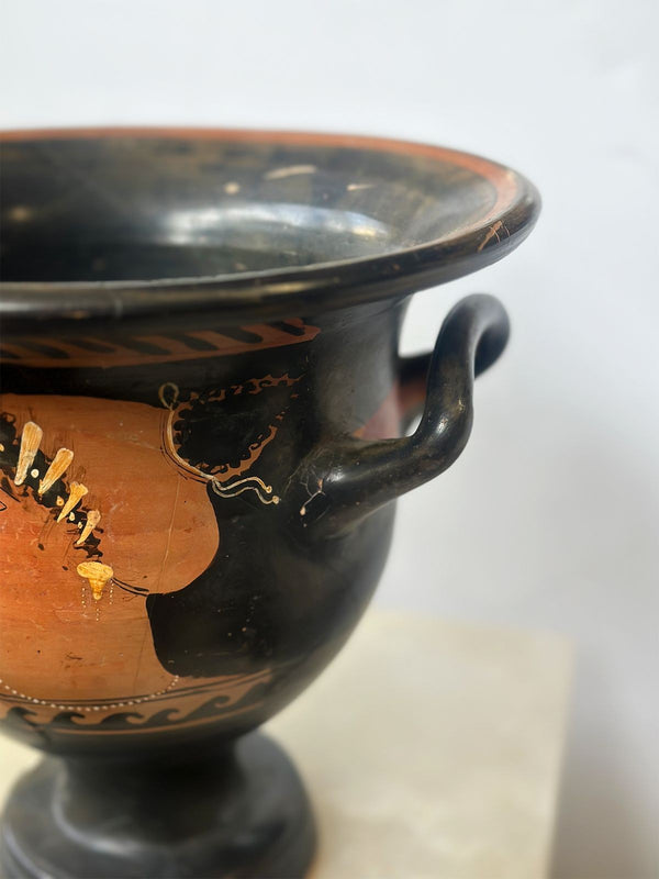 Ancient Apullian Iliupersis Pottery Bell Krater