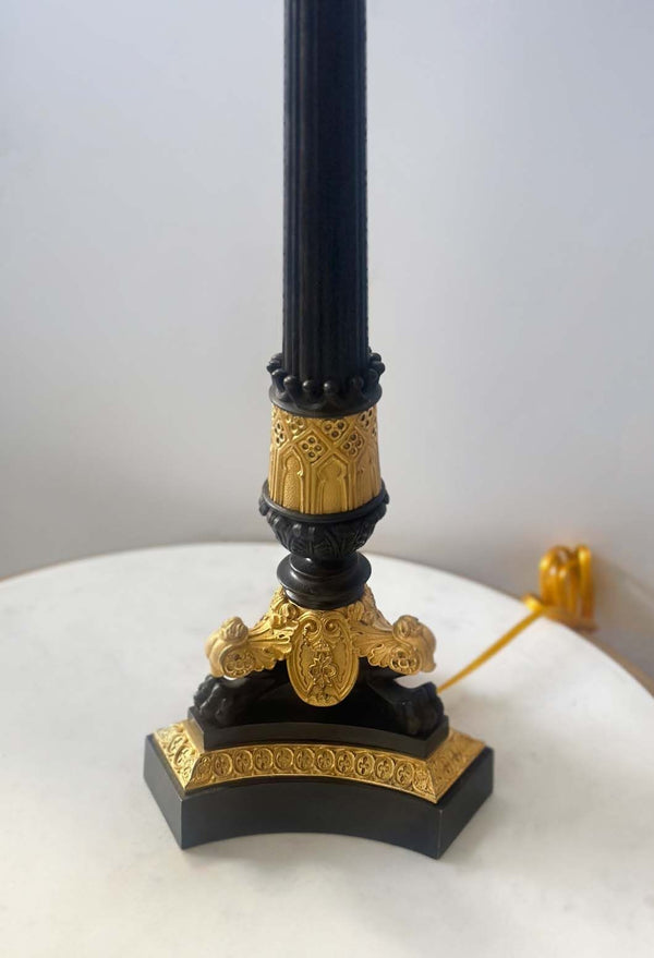 Pair of French 19th Century Empire Candelabras Converted to Lamps