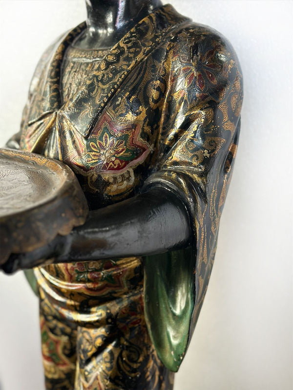 19th Century Venetian Blackamoor Statue with Pedestal