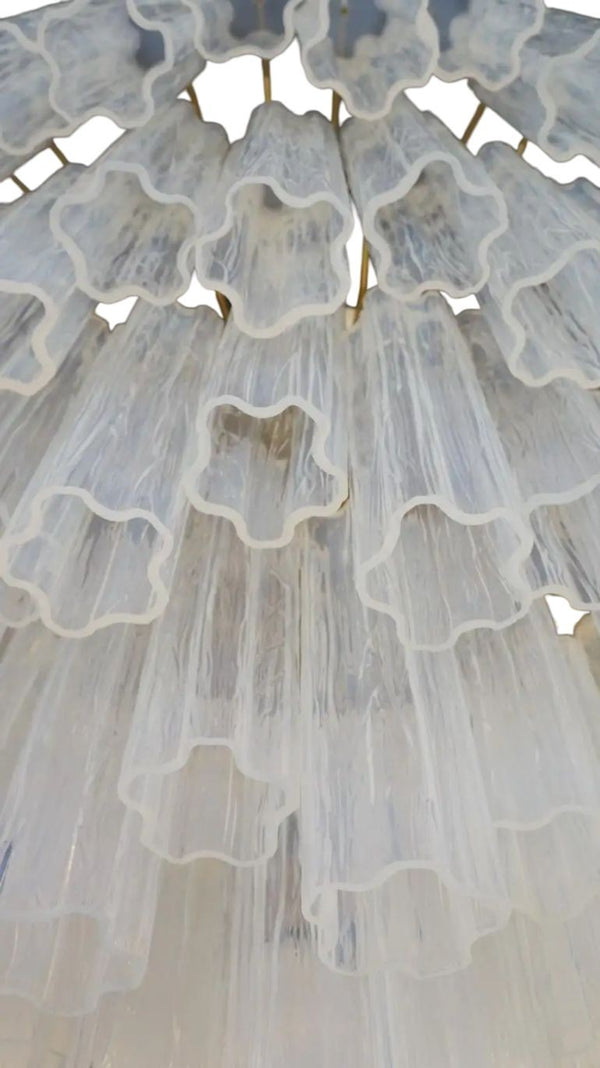 Toso Vetri d’Arte Opaline Murano Glass Chandelier. Italy, 1984.