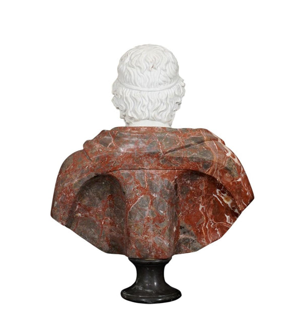 Early 20th C. Italian Marble Bust of Homer, The Legendary Ancient Greek Poet.