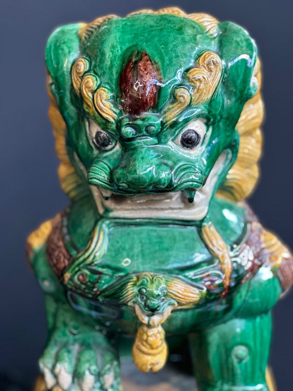 Pair of Late 19th Century Chinese Porcelain Foo Dogs