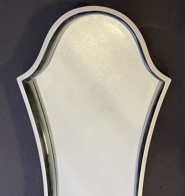 Pair of Italian Goatskin/Parchment and White Lacquer Wall Mirrors, 1960s