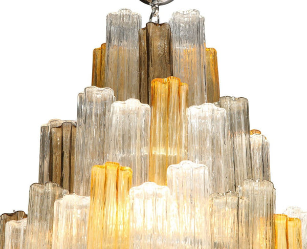 Murano "Tubi Tronchi" Glass Chandelier, Attributed to Toni Zuccheri for Venini.