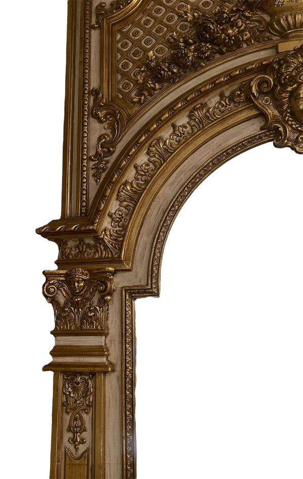 Monumental Third Quarter of 19th Century Italian Hand-Carved & Water-Gilt Mirror