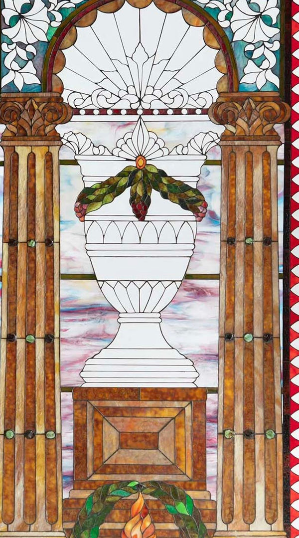 Late 19th Century American Victorian Leaded Glass Window 'Tiffany Quality'