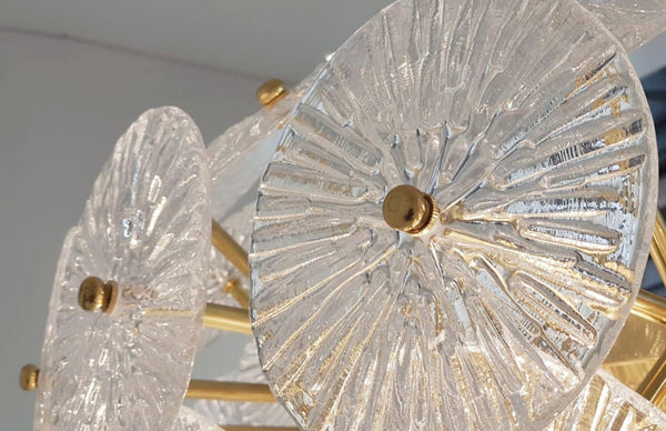 Oversized Pair of Italian Loto Chandeliers,1970's.