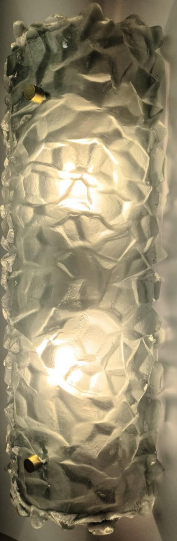 Set of Four Modern Textured Light Green Murano Sconces. Italy, 1980's.