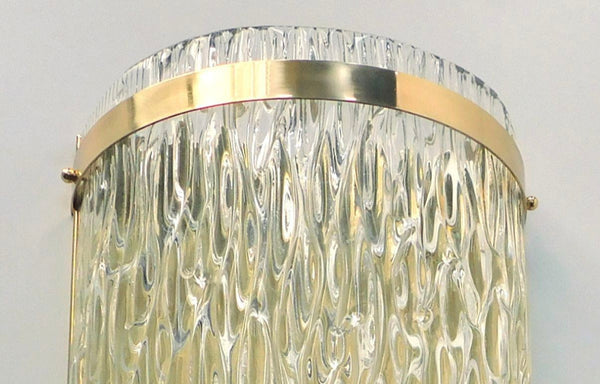 Set of Eight Cascata Sconces with Clear Murano Glass. Italy, 1980's.