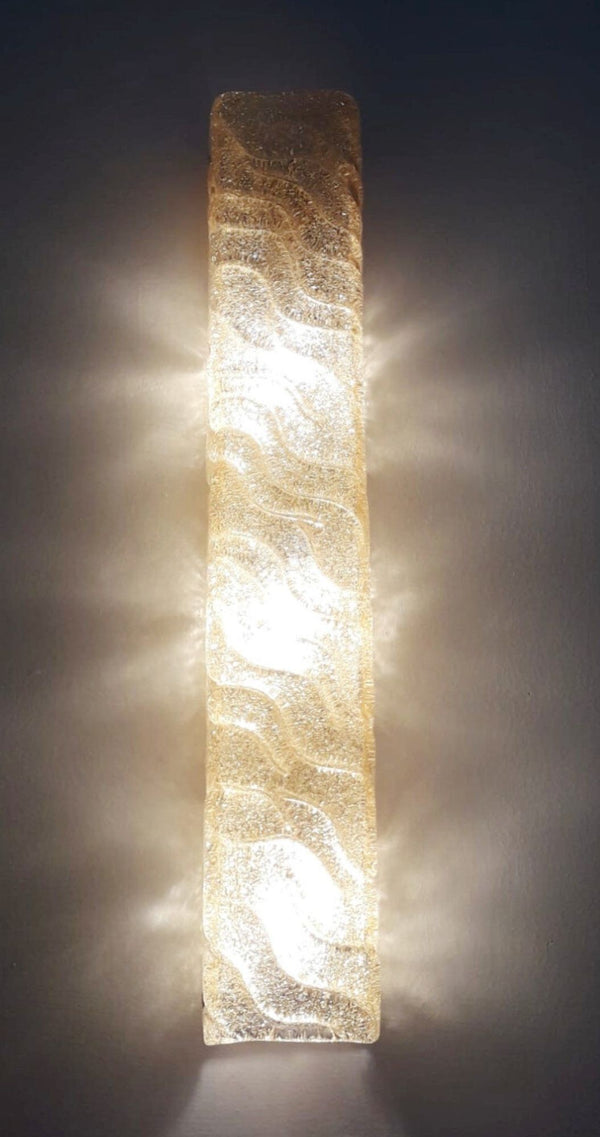 Set of Six Amber Murano Glass Canale Sconces by Barovier e Toso, Italy, 1950's.