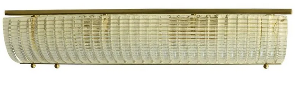 Set of Five Italian "Colonna" Murano Glass & Brass Sconces, 1970's.