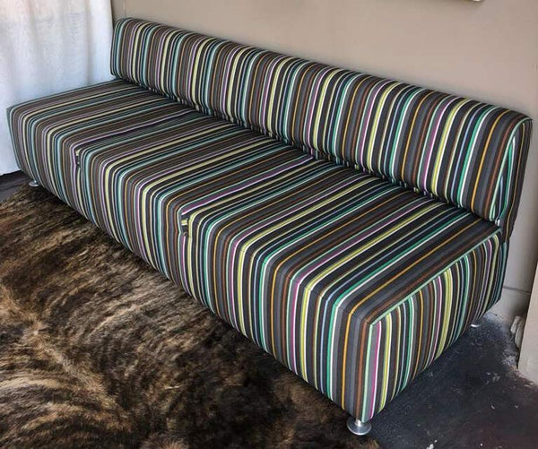 Modern Striped Low Back Sofa, U.S.A. 2005.